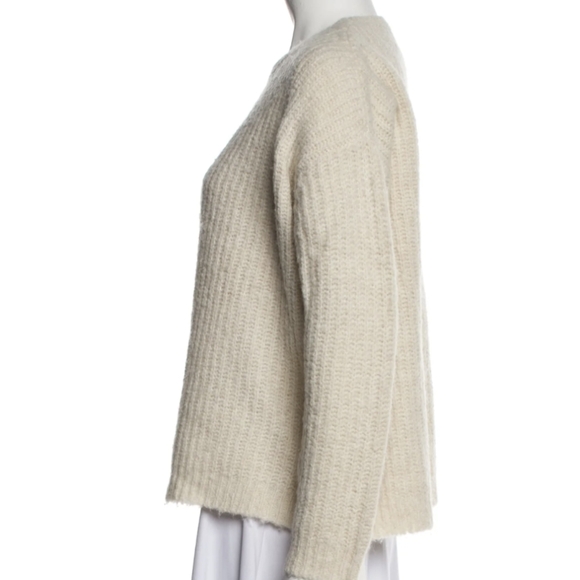 Jenni Kayne Cozy Chunky Knit Boyfriend Sweater XS Alpaca Wool Blend in Ivory - Picture 3 of 7